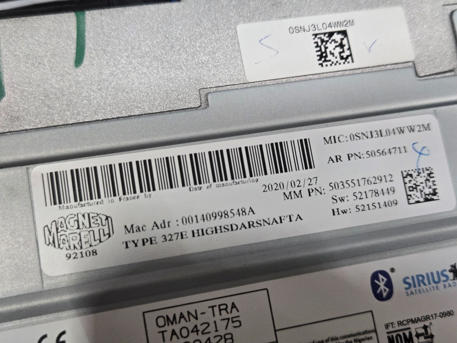 2019-2022 Alfa Romeo Stelvio Radio Audio Receiver Module 50564711 OEM