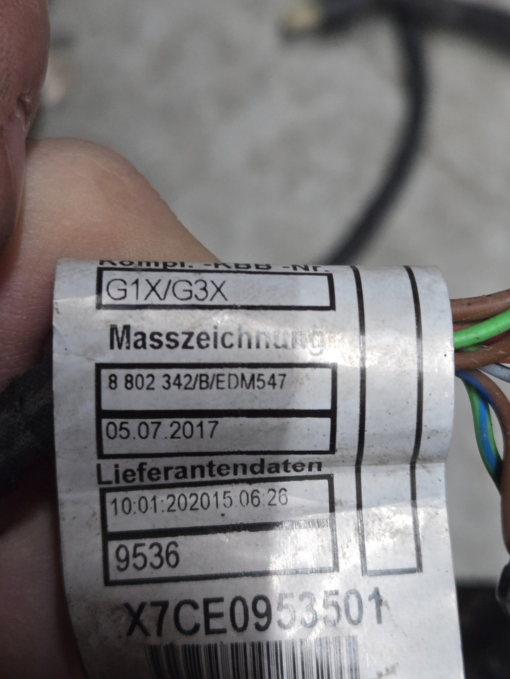 2017 2018 BMW 5 Series G30 G31 G38 Other Harness Wiring Loom 8802342 OEM 111078