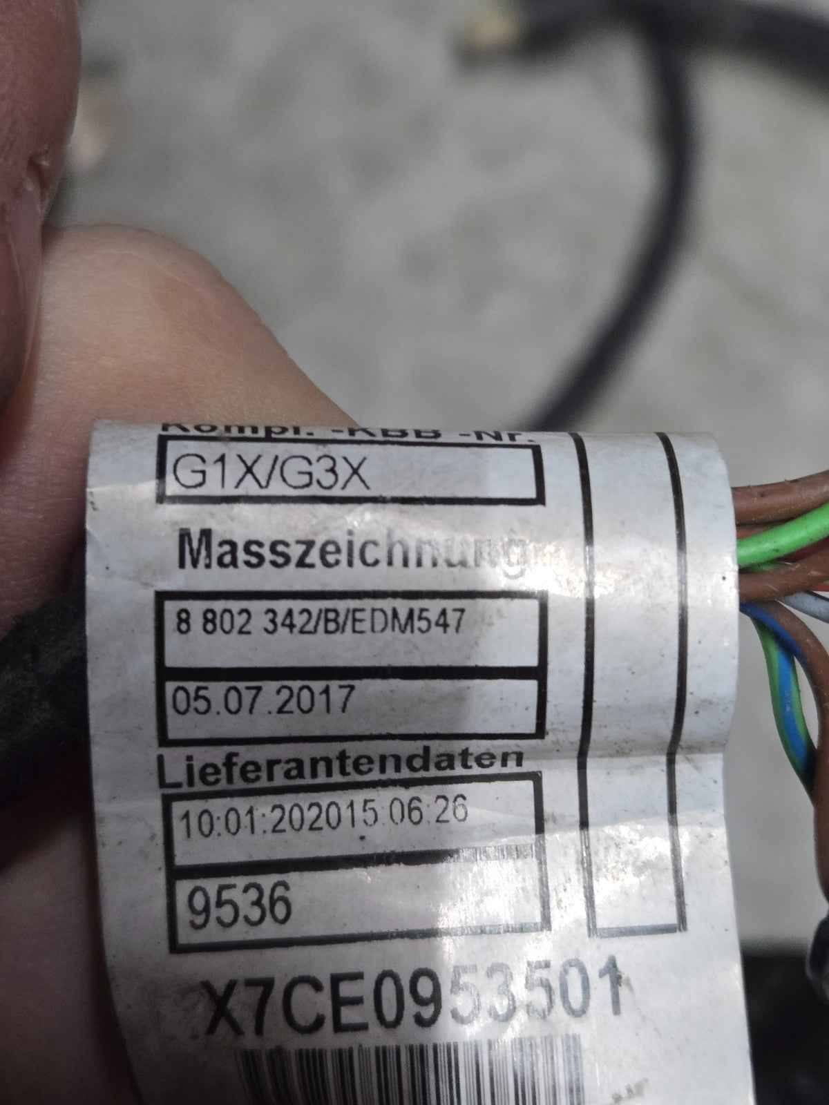 2017 2018 BMW 5 Series G30 G31 G38 Other Harness Wiring Loom 8802342 OEM 111078