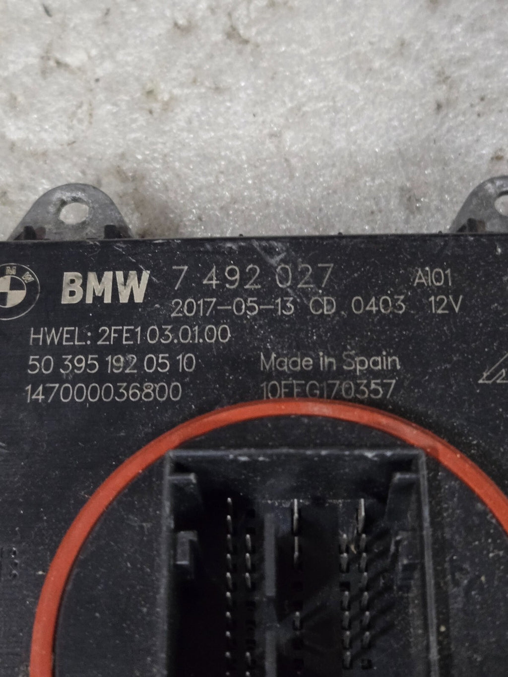 2016-2020 BMW 320 330 CONTROL MODULE XENON BALLAST HEADLIGHT UNIT 7492027 OEM