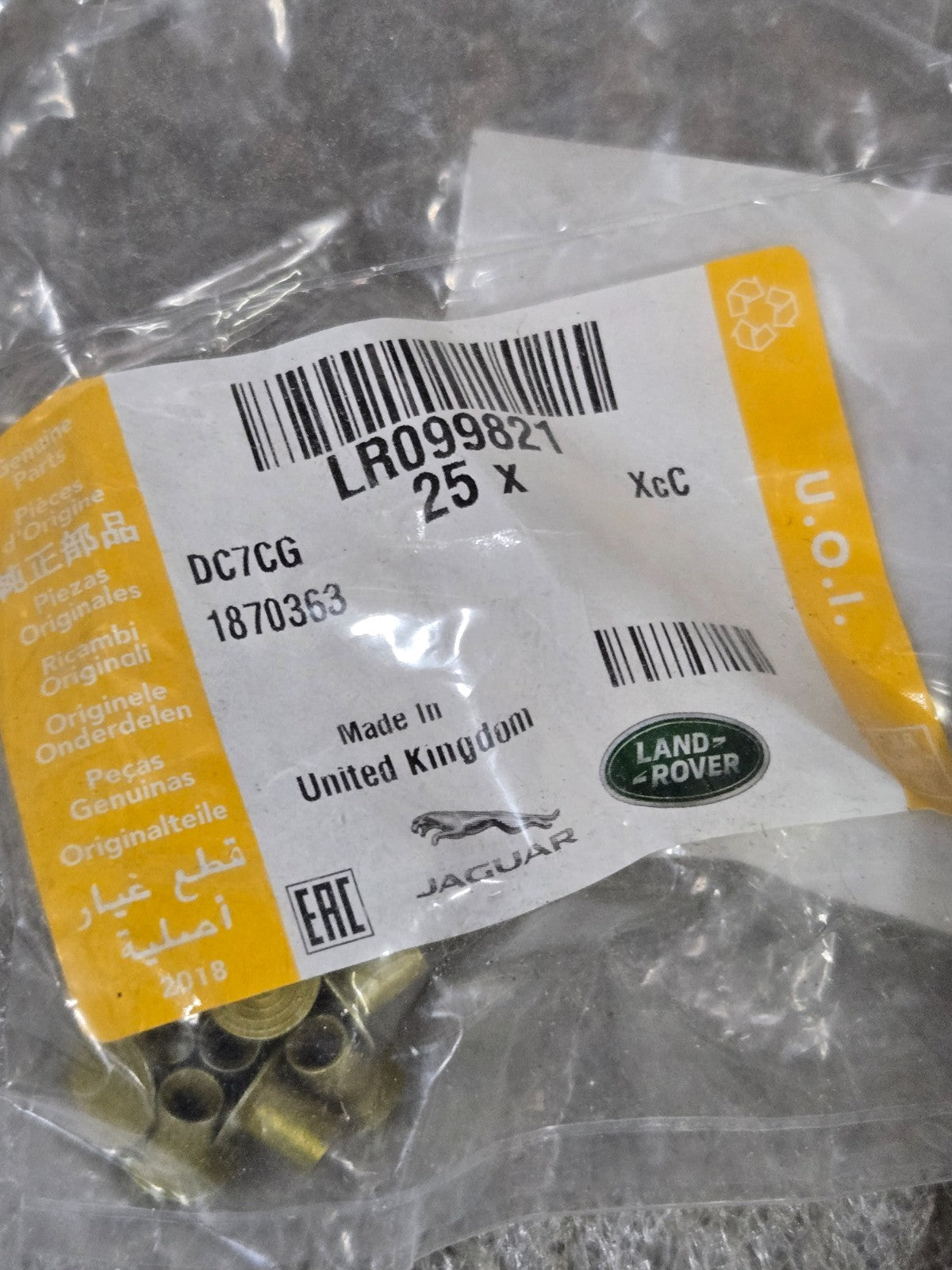 LR099821 - Land Rover Rivet OEM LOT of 25