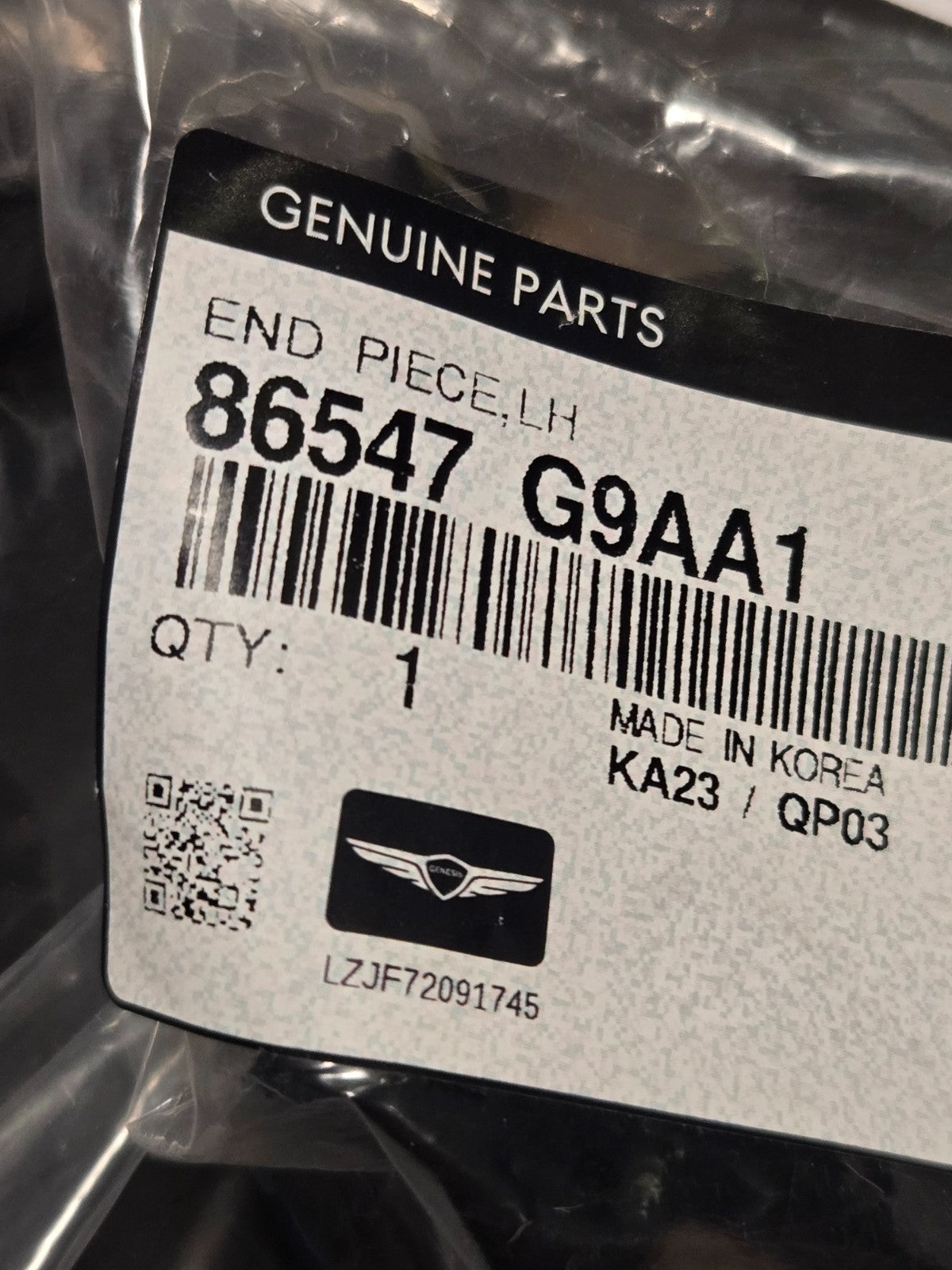 2021 2022 2023 HYUNDAI GENESIS G70 LEFT LH DRIVER SIDE BUMPER END OEM NEW