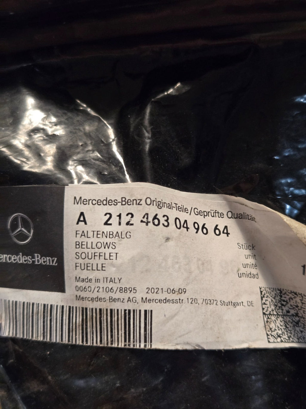 Mercedes-Benz Shock Absorber Dust Boot New Genuine OEM A212463049664