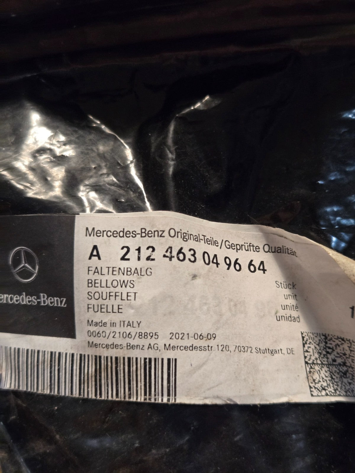 Mercedes-Benz Shock Absorber Dust Boot New Genuine OEM A212463049664