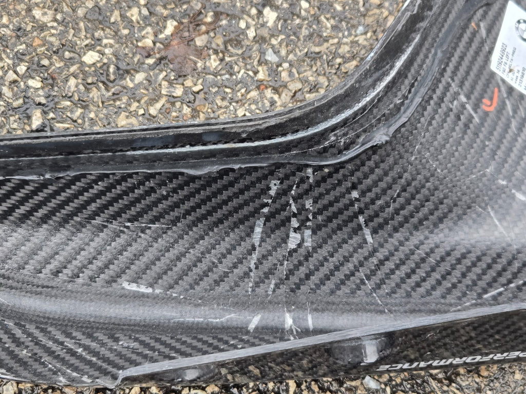 *Damaged* 2018 - 2020 BMW M5 F90 Front Left Right Carbon Fiber Splitter Set OEM