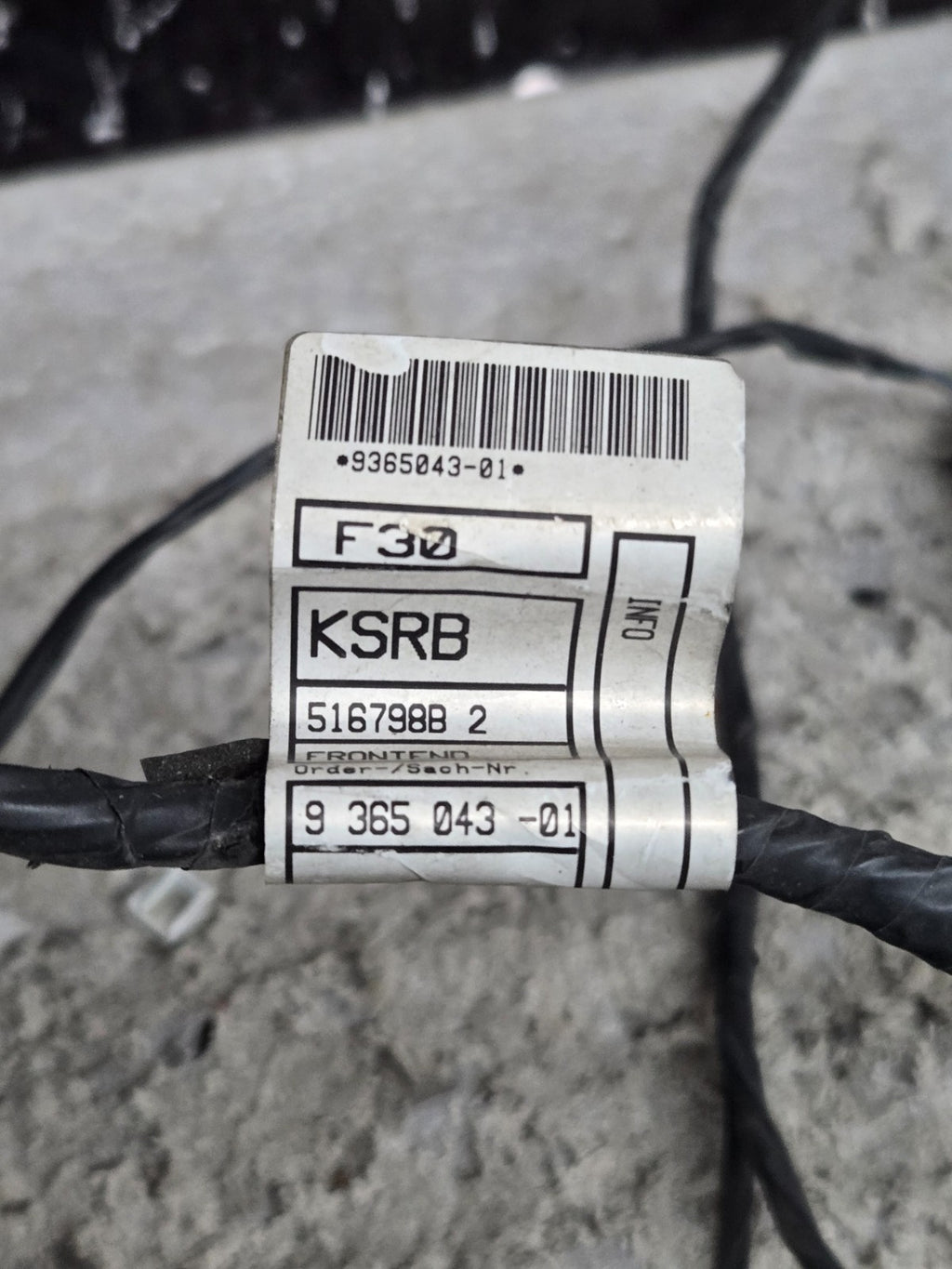 2016-2018 BMW F30 3 Series FRONT BUMPER PDC SENSOR WIRING HARNESS w/ Sensors OEM