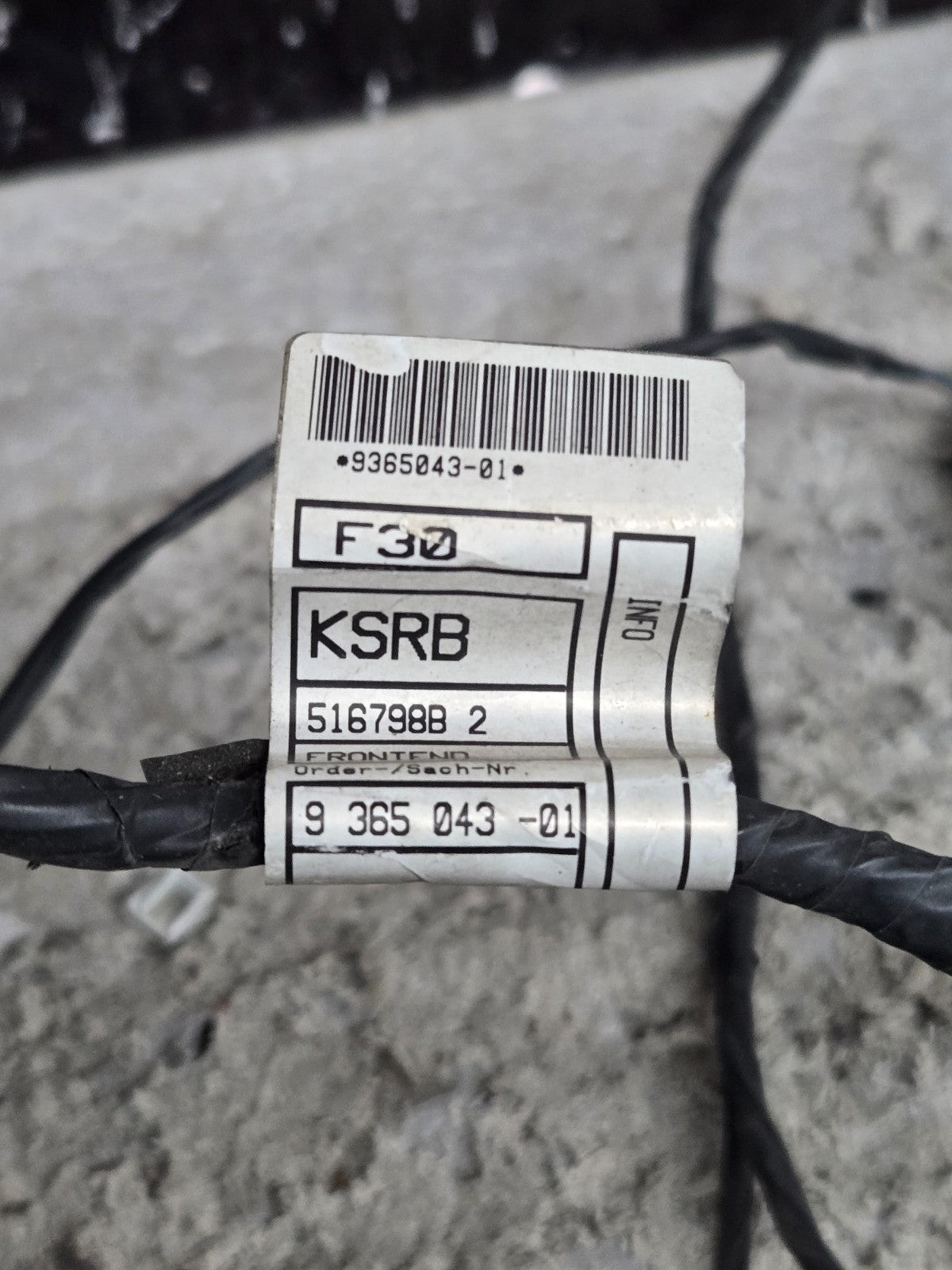 2016-2018 BMW F30 3 Series FRONT BUMPER PDC SENSOR WIRING HARNESS w/ Sensors OEM