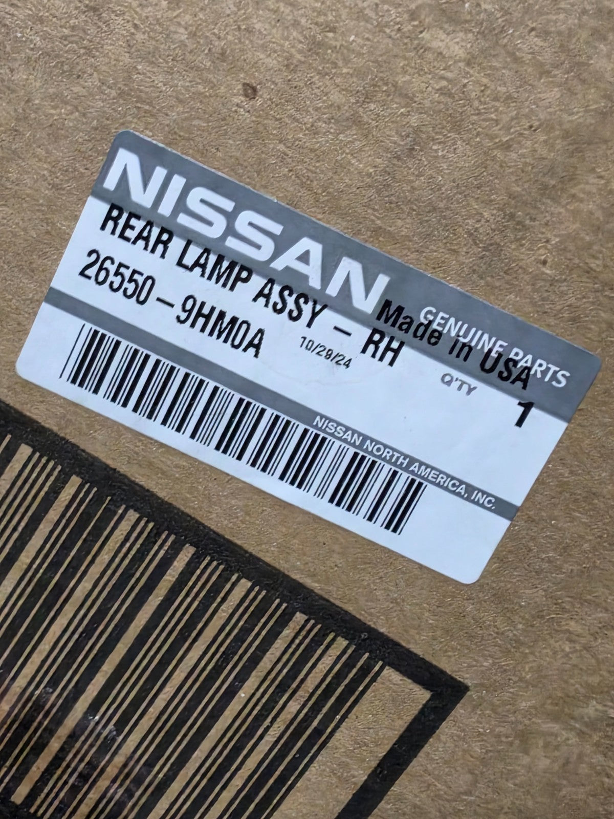2013-2015 Nissan Altima Right RH Outer Tail Light Assembly OEM 26550-9HM0A NEW