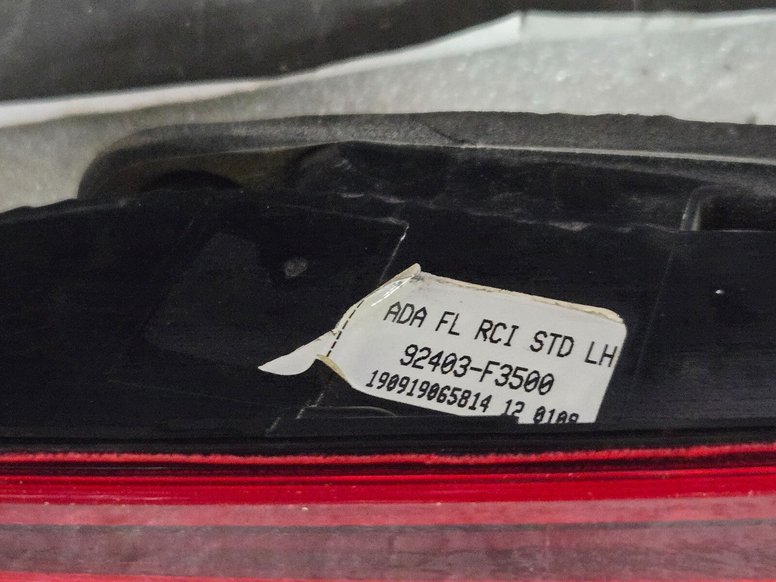 2019 2020 Hyundai Elantra Driver Left LH  Inner Lid Tail Light OEM 92403-F3500
