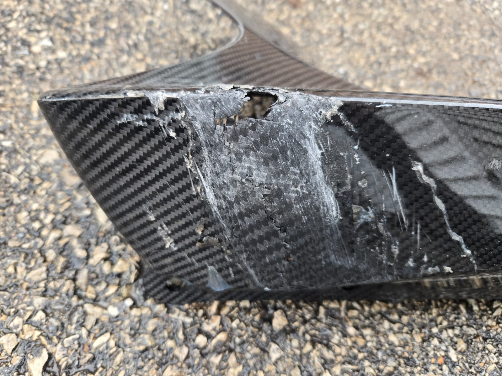 *Damaged* 2018 - 2020 BMW M5 F90 Front Left Right Carbon Fiber Splitter Set OEM