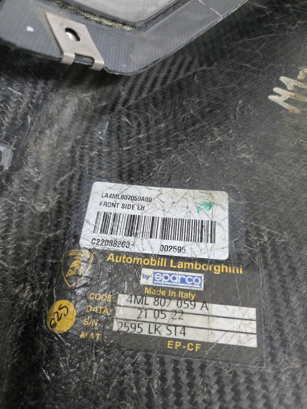 Lamborghini Urus Front Bumper LH Left 4ML807059A Carbon Lip Section OEM Genuine