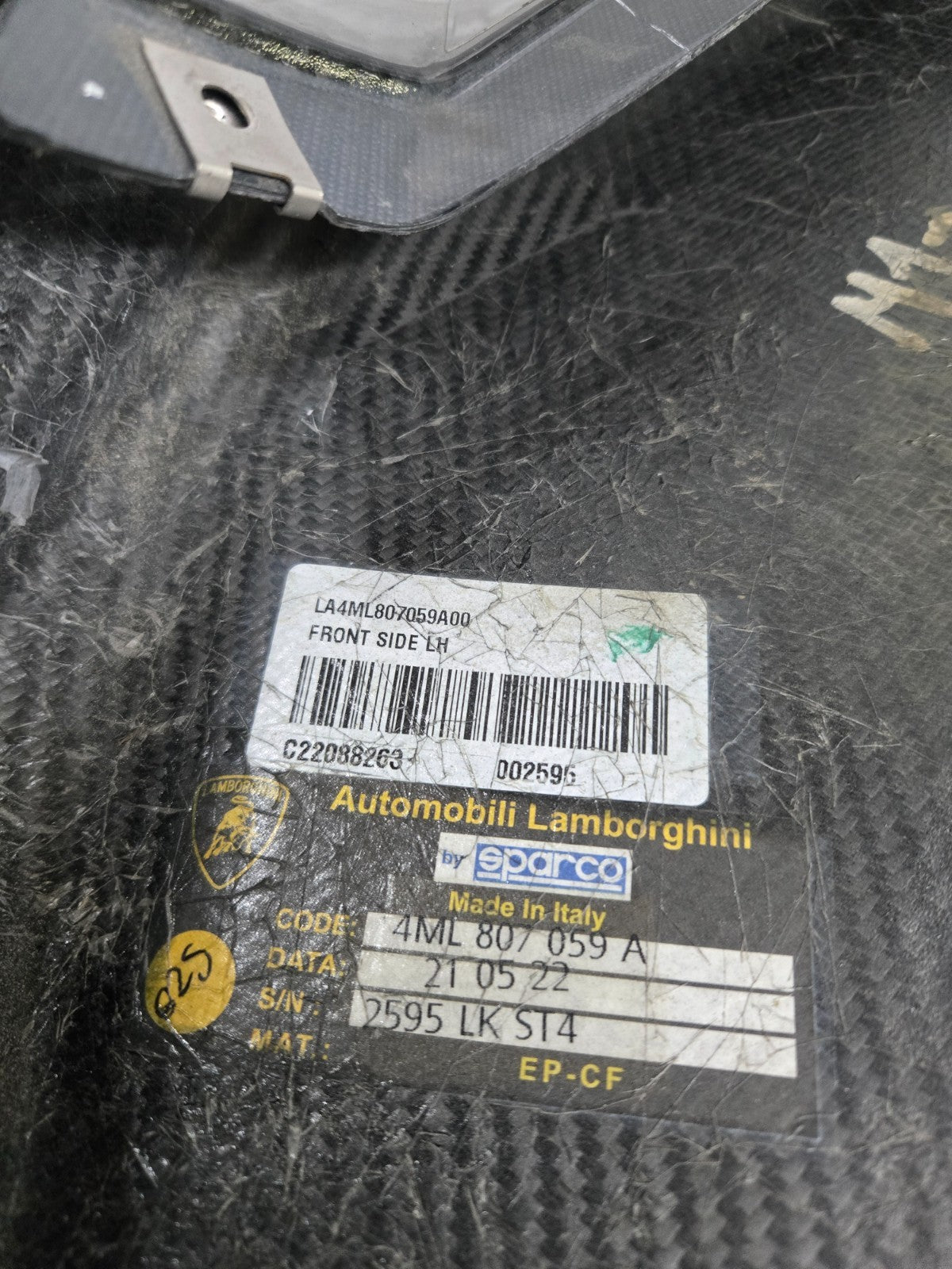 Lamborghini Urus Front Bumper LH Left 4ML807059A Carbon Lip Section OEM Genuine