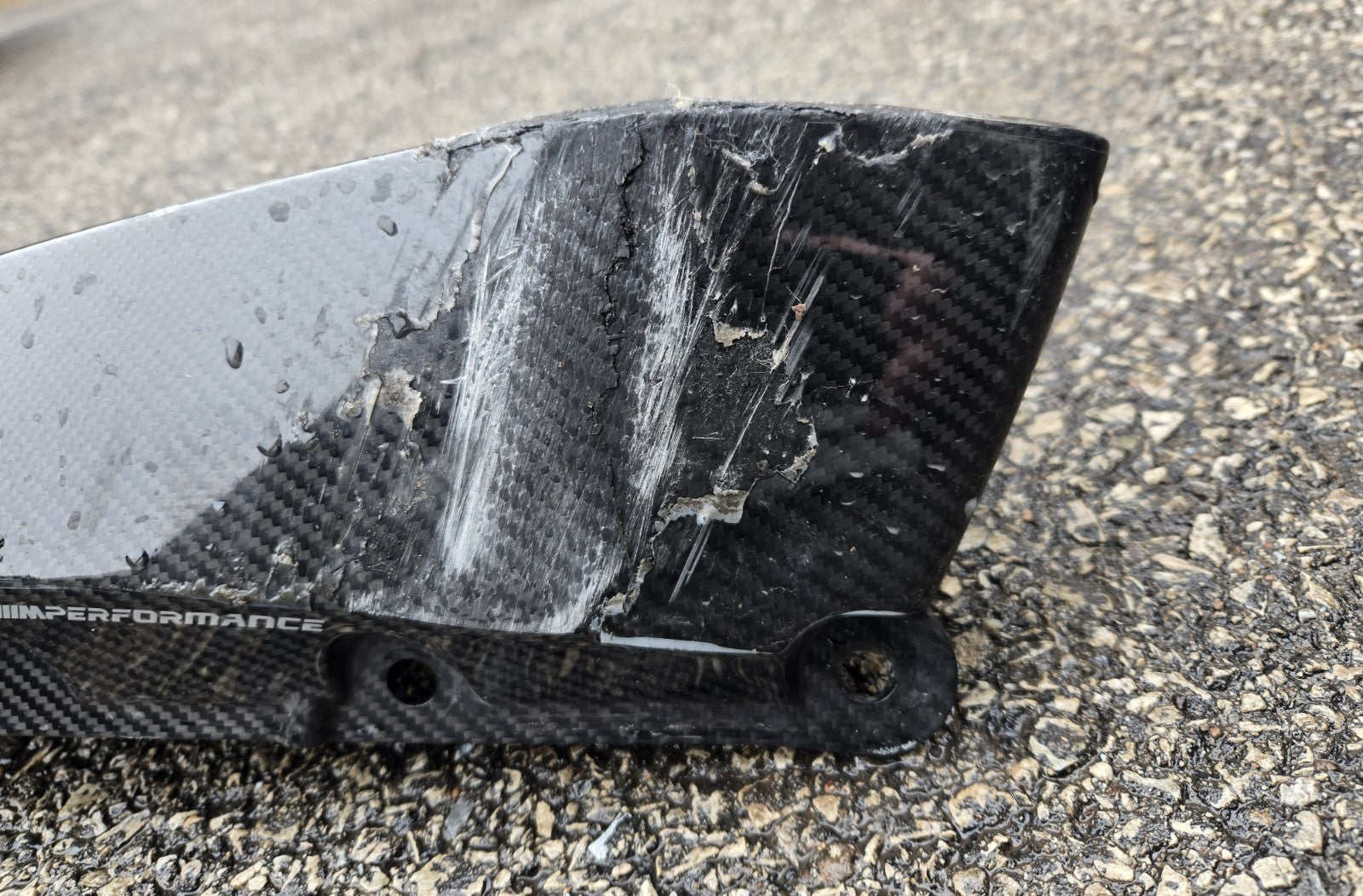*Damaged* 2018 - 2020 BMW M5 F90 Front Left Right Carbon Fiber Splitter Set OEM