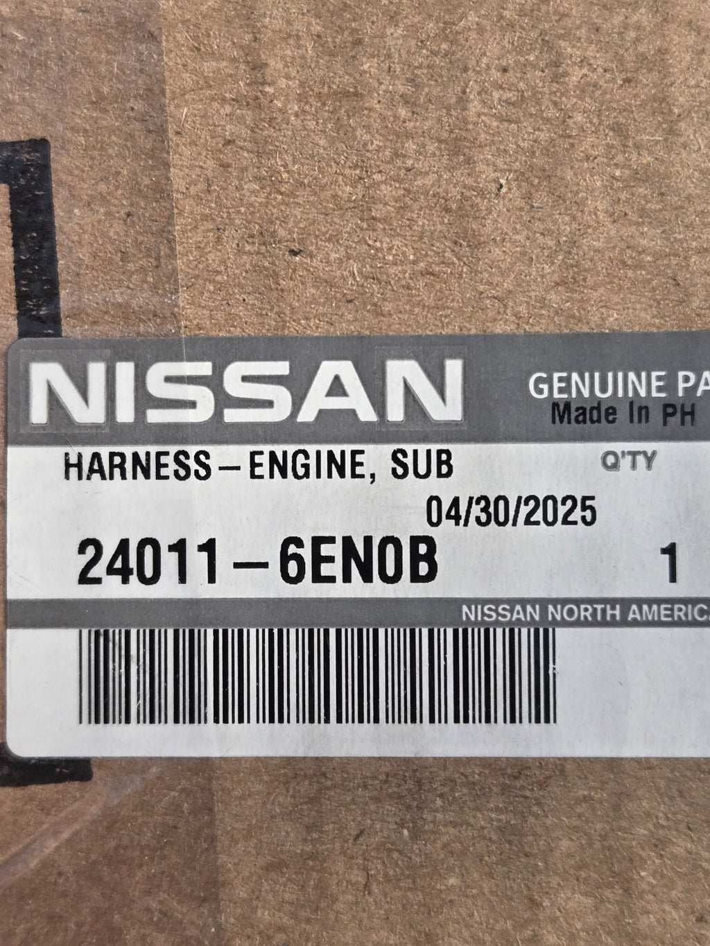 Genuine Nissan Engine Wiring Harness 24011-6EN0B OEM