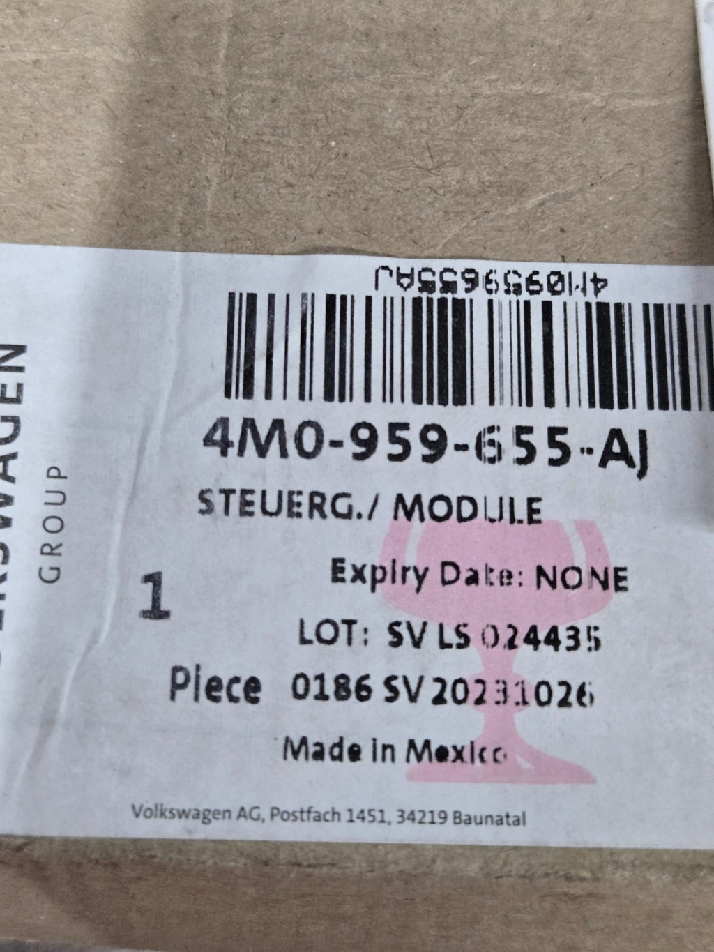 2021-2025 Audi Lamborghini Control Module 4M0959655AJ OEM NEW