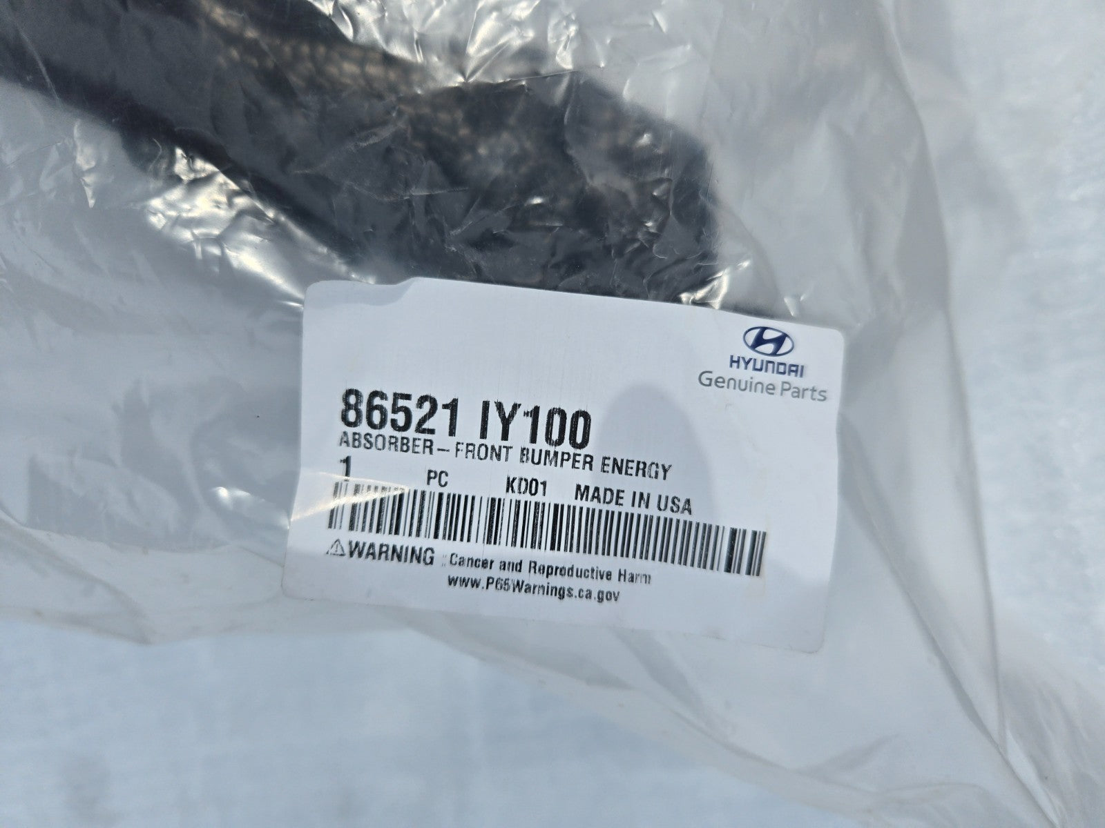 Hyundai Front Bumper Energy Absorber 86521-IY100 OEM NEW